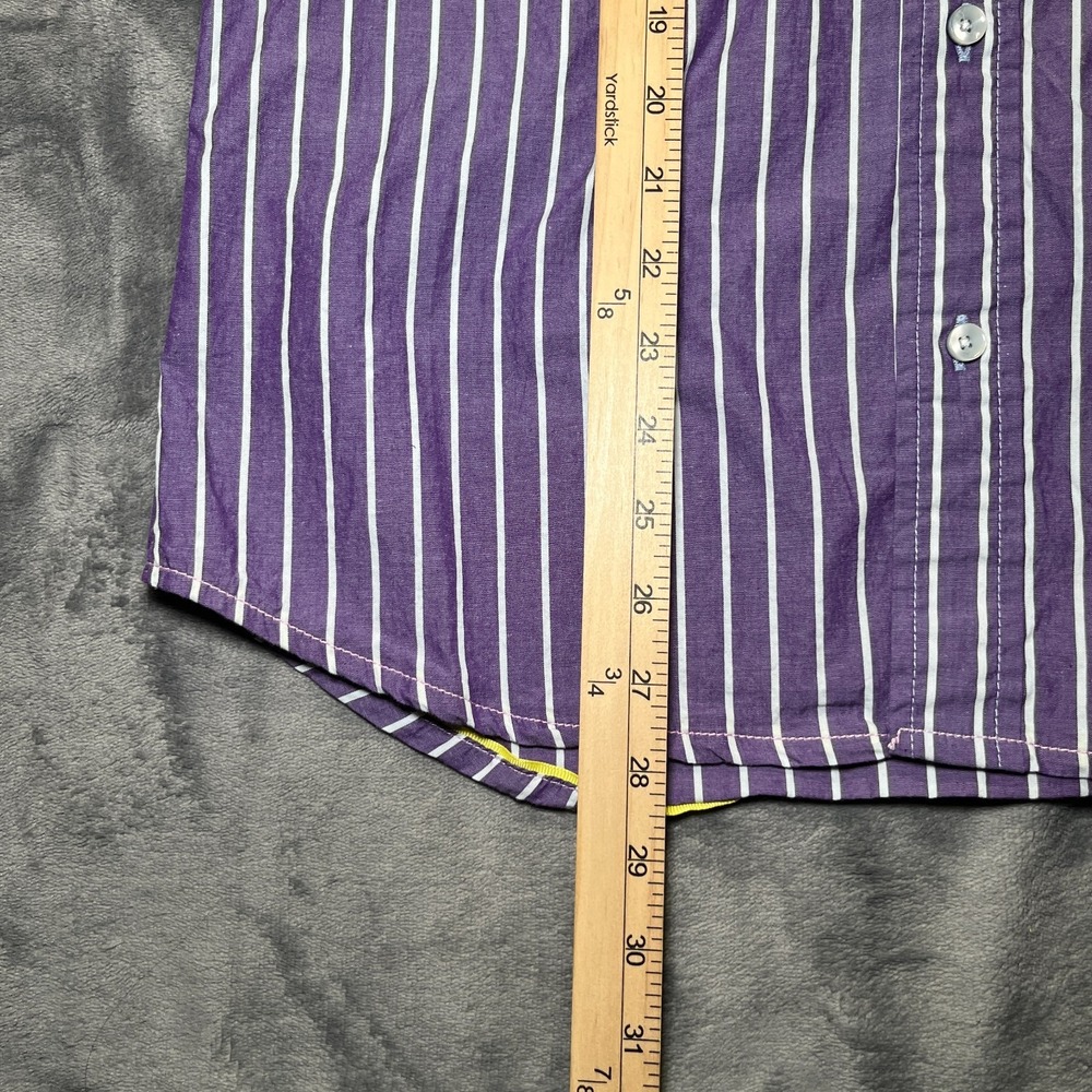 Descendant of Thieves Shirt Mens Large Purple Striped Long Sleeve Button Up - Picture 5 of 10